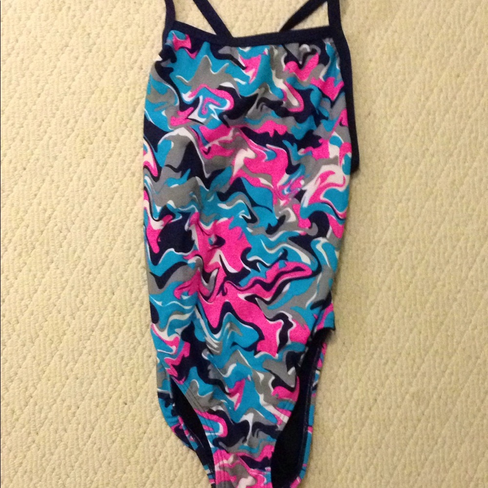 Tie dye one piece swimsuit